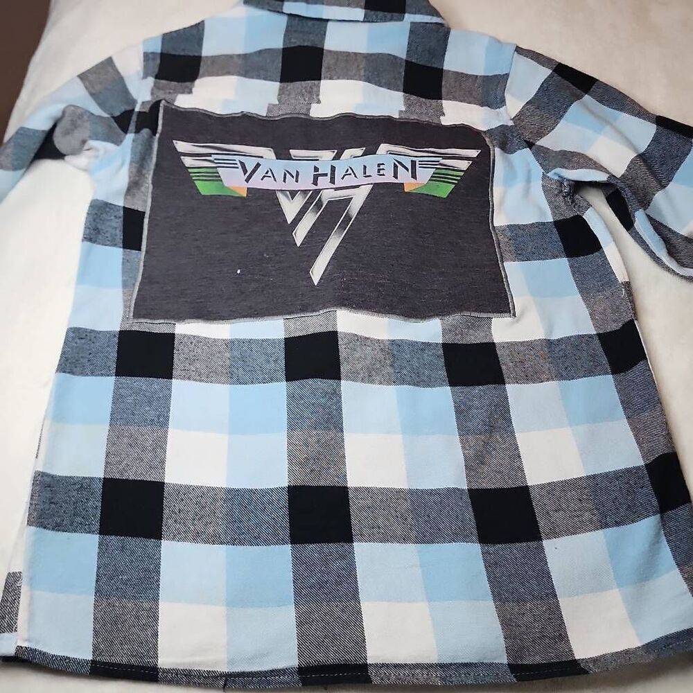 Van Halen Upcycled Airwalk Flannel Tshirt Size Medium